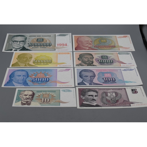 13 - Selection of Bank Notes From Yugoslavia