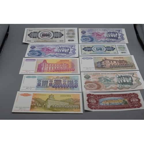 22 - Selection of Bank Notes From Yugoslavia