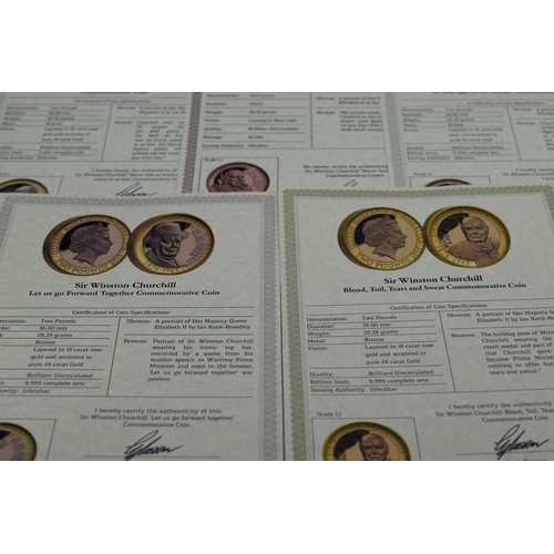 39 - The London Mint Office - Winston Churchill Inspiration to a Nation Coin Set - with Authenticity Cert... 