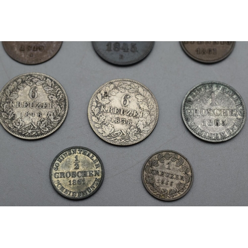 46 - Selection of German State Coinage to include Silver