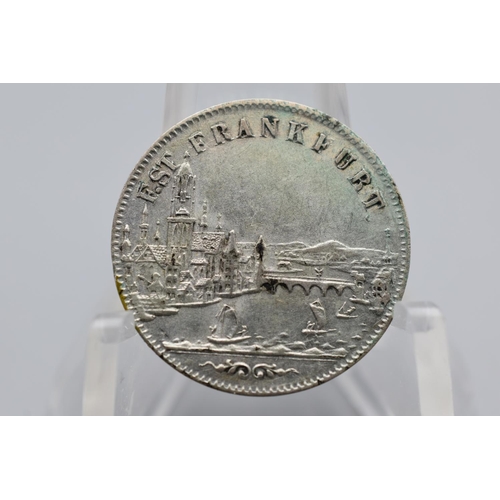 49 - Billon (.333 Silver) -  6 Kreuzer - Frankfurt - 1856