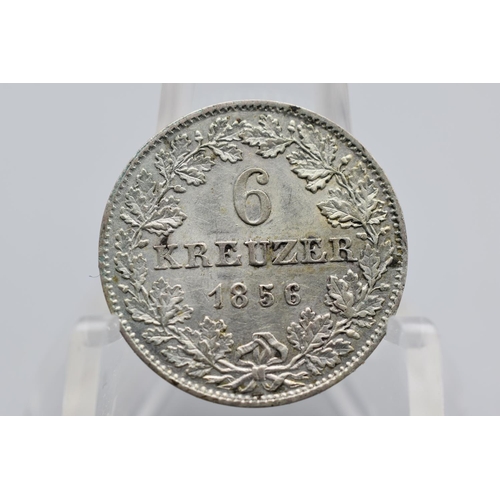 49 - Billon (.333 Silver) -  6 Kreuzer - Frankfurt - 1856