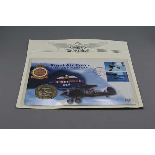 56 - A 1998 Guernsey Commemorative Five Pound Coin Cover, 80th Anniversary of The RAF.