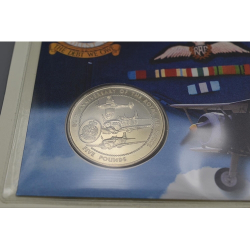 56 - A 1998 Guernsey Commemorative Five Pound Coin Cover, 80th Anniversary of The RAF.