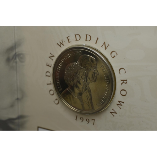 58 - A 1997 Golden Wedding Commemorative Five Pound Coin, With Booklet.