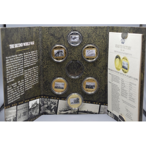 62 - The London Mint Office - The Road to Victory Coin Set - with Certificate of Authenticity - Incomplet... 