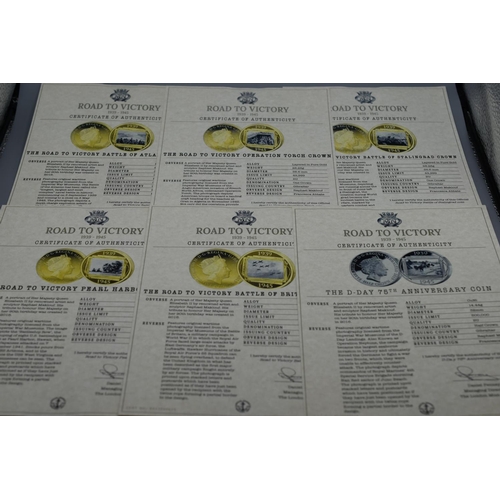 62 - The London Mint Office - The Road to Victory Coin Set - with Certificate of Authenticity - Incomplet... 