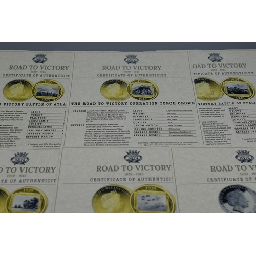 62 - The London Mint Office - The Road to Victory Coin Set - with Certificate of Authenticity - Incomplet... 