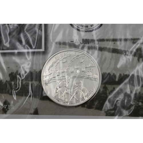 64 - A 2010 UK Commemorative Five Pound Coin Cover, 70th Anniversary of Dunkirk Evacuation