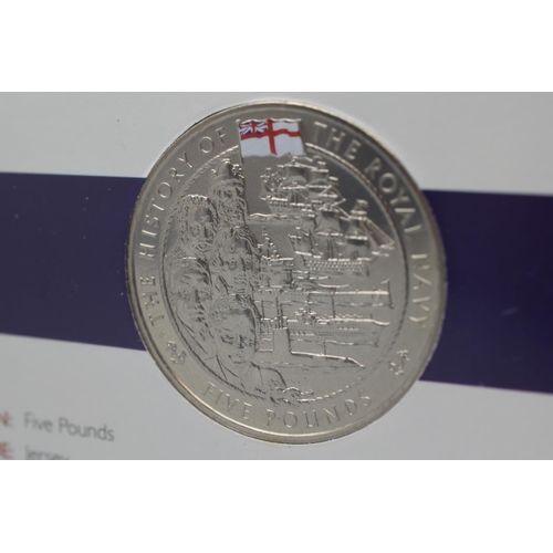 66 - A 2003 Jersey Five Pound Coin, Commemorating 1000 Years of Naval Excellence.