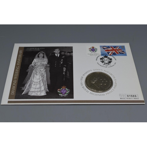 73 - A UK Five Pound Coin Diamond Wedding Anniversary Coin Cover.