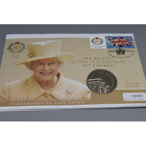 74 - A Five Pound Gibraltar Queen Elizabeth II 80th Birthday Coin Cover