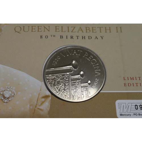 74 - A Five Pound Gibraltar Queen Elizabeth II 80th Birthday Coin Cover