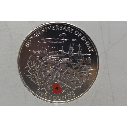 78 - A 2004 Jersey £5 Coin, Commemorating D-Day, In Presentation Pack.