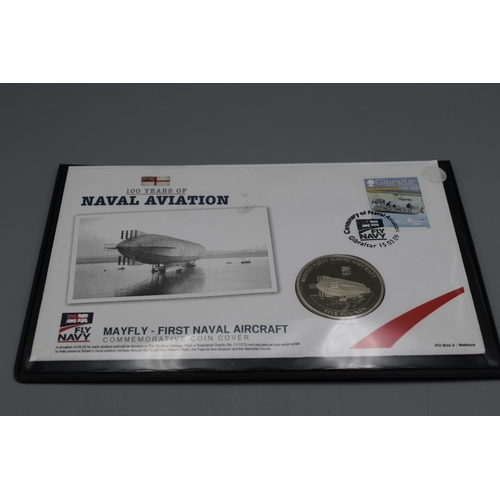 80 - A 2009 Guernsey Commemorative Five Pound Coin Cover, 100 Years of Naval Aviation.