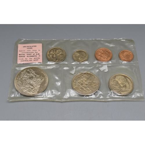 82 - New Zealand, Wellington, Uncirculated Coin Set. Commemorating the Visit of Queen Elizabeth II.