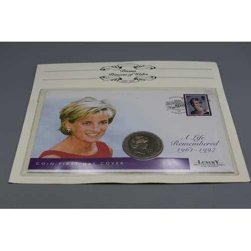 85 - A 1997 UK Commemorative Five Pound Coin Cover, Diana Spencer.