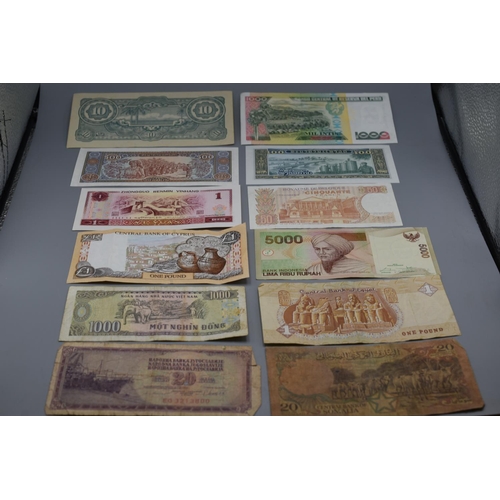 99 - Selection of 12 Mixed Worldwide Bank Notes