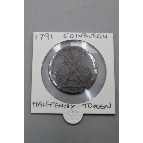 10 - Edinburgh 1791 Halfpenny Token