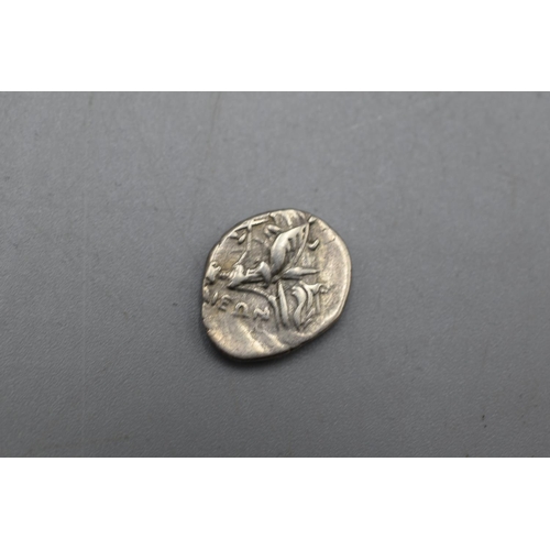 19 - A Silver Ancient Greek Tetrobol Coin From the Island of Euboia, Approx 3rd Century BC.