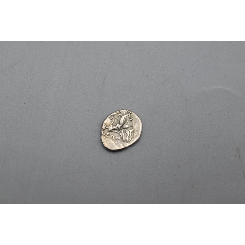 19 - A Silver Ancient Greek Tetrobol Coin From the Island of Euboia, Approx 3rd Century BC.