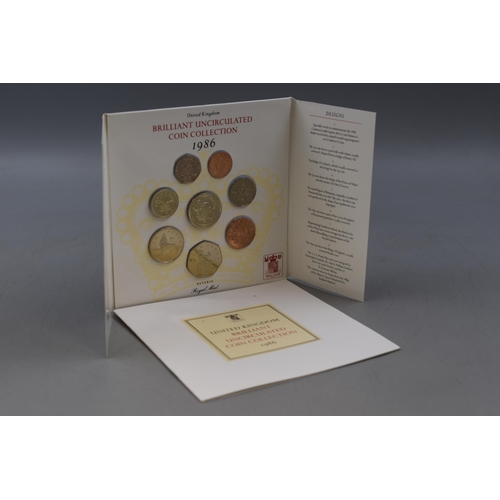 32 - Royal Mint 1986 Uncirculated Coin Collection,  includes Commemorative Commonwealth Games £2 Coin. Co... 