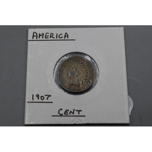 47 - USA 1907 Indian Head One Cent Coin