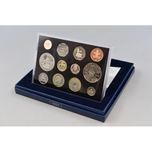 60 - 2005 Royal Mint Proof Coin Set, includes Battle of Trafalgar and Nelson Five Pound Coins. Complete i... 