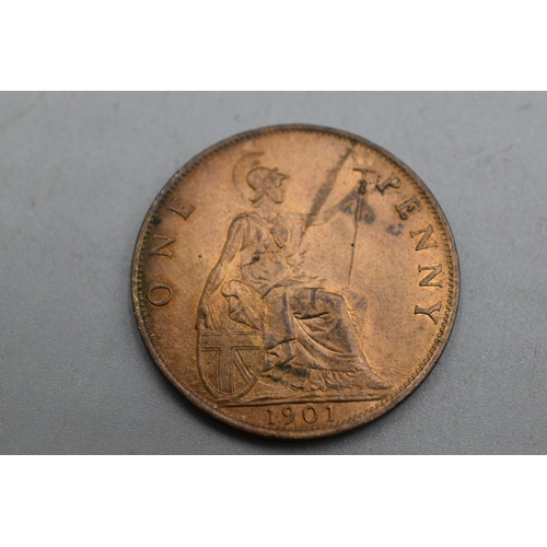 68 - 1901 Victoria Half Penny Coin.