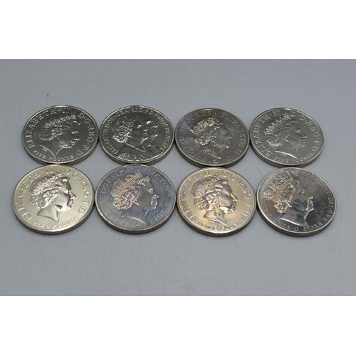 88 - Selection of Eight Commemorative Coins, includes Coronation One Crown Coin, Duke and Duchess of Camb... 