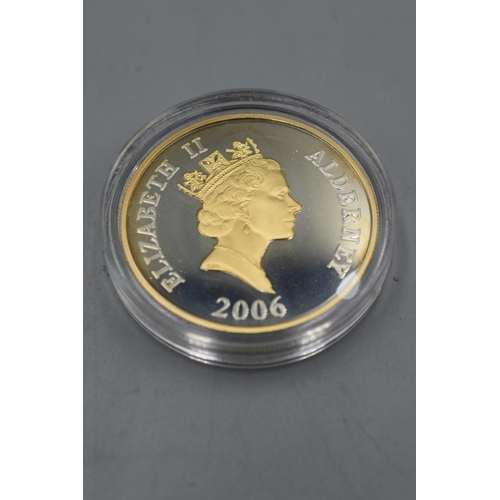 89 - 2006 Alderney Eightieth Birthday Silver Proof Coin for Queen Elizabeth II.