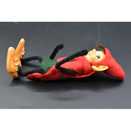 9 - Rare 1950’s Early Pendelfin Pixie Bod Figure in Red and Green