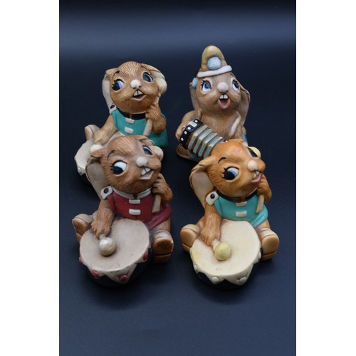 83 - Pendelfin Circular Band Stand With FigurinesIncluding 3 Variants Of Bongo And Squeezy Approx 10” In ... 