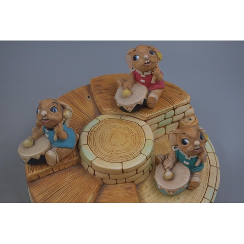 98 - Pendelfin Circular Band Stand with Three Bongo Figures (916722). Approx Diameter 10”.