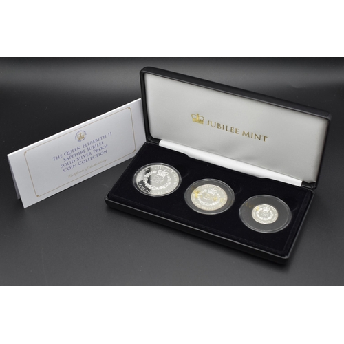 15 - Elizabeth II Sapphire Jubilee Silver Proof Coin Set with case and certificate