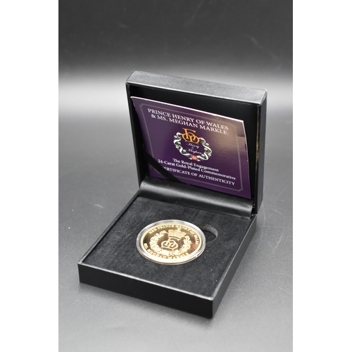 16 - Limited edition 24 carat Gold plated proof Coin celebrating the engagement of Prince Henry of Wales ... 