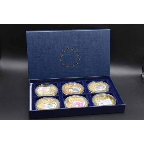 25 - Full set of the British Bank Note series in Gold Plated proof condition with each coin being 50mm in... 