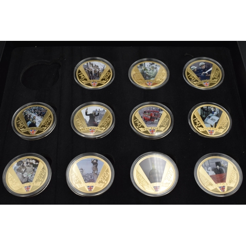 26 - Memories of Victory 24ct Gold plated proof coin collection celebrating the 75th Anniversary of VE Da... 