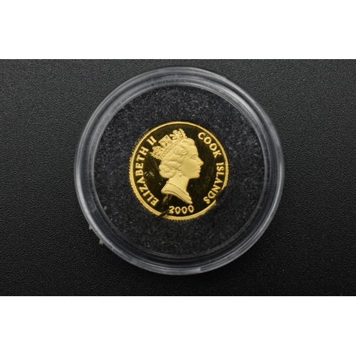 3 - Elizabeth II $10 Cook Islands 24ct .999 Gold Bottled Nose Dolphin Coin 1.3 grams complete with certi... 