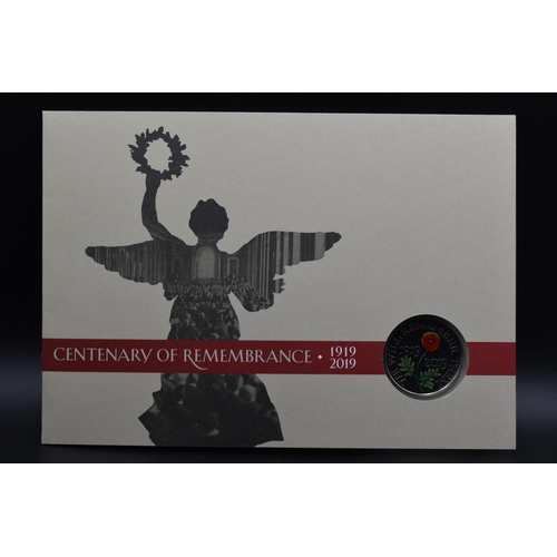 31 - Elizabeth II 2019 Centenary of remembrance Brilliant Uncirculated £5 Coin Cover