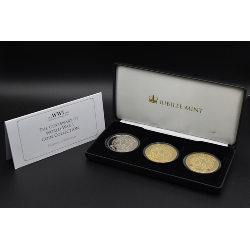 37 - Elizabeth II Centenary of World War I (Includes Two 24 ct Gold Plated) Proof Coin Collection Complet... 