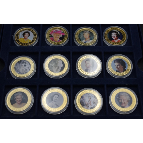 46 - Limited Edition Elizabeth II 2012 Diamond Jubilee 12 Coin Set Complete with Certificates and Display... 