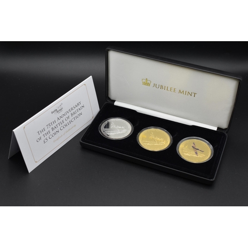 54 - Limited Edition Elizabeth II 75th Anniversary of The Battle of Britain Gold and Silver plated £5 coi... 