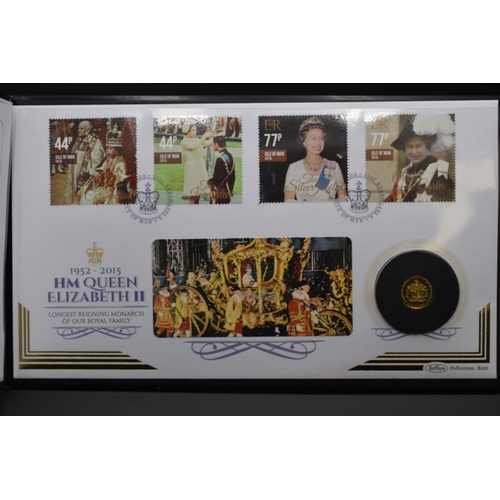 56 - Elizabeth II Longest Reigning Monarch 9ct Gold Coin Cover