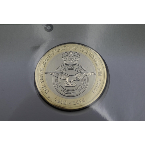 62 - Elizabeth II Battle of Britain 100th Anniversary £2 Commemorative Coin Cover with Certificate of Aut... 