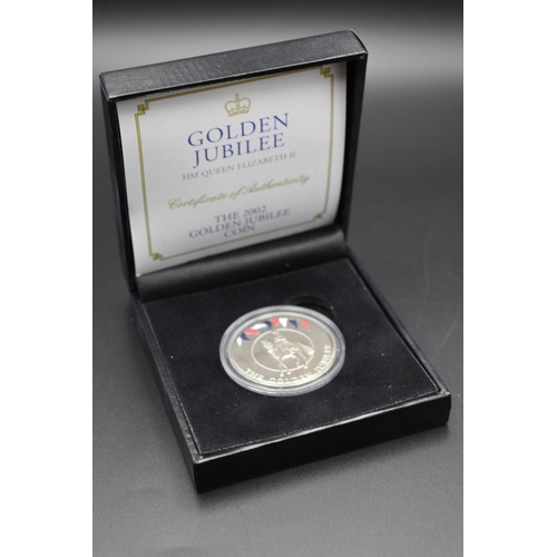 9 - Elizabeth II 2002 Golden Jubilee 50p Coin Complete with Case and certificate of authenticity