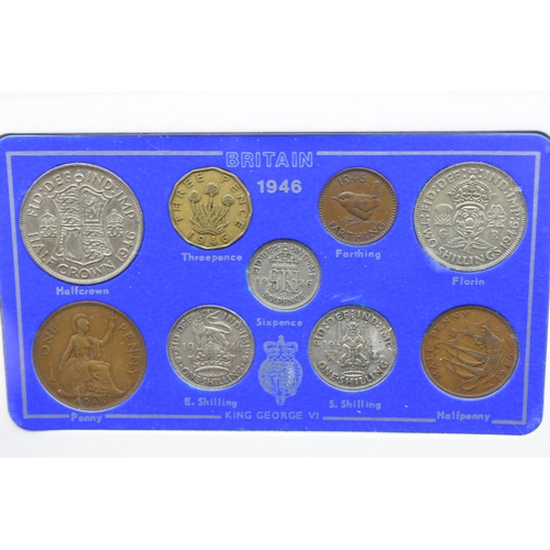 86 - 1946 Coin Set includes Silver and Brass 3 Pence Coin