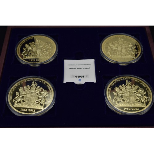 51 - Queens Diamond Jubilee Weekend Gold Plated Proof Coin Set in Presentation Case complete with Certifi... 