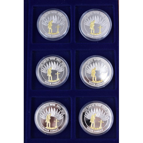 49 - Centenary of World War I Silver Plated Proof Coin set in Case with Certificate