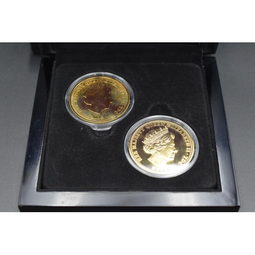 88 - Elizabeth II The Duke and Duchess of Cambridge Commemorative Twin coin Gold Layered Commemorative se... 